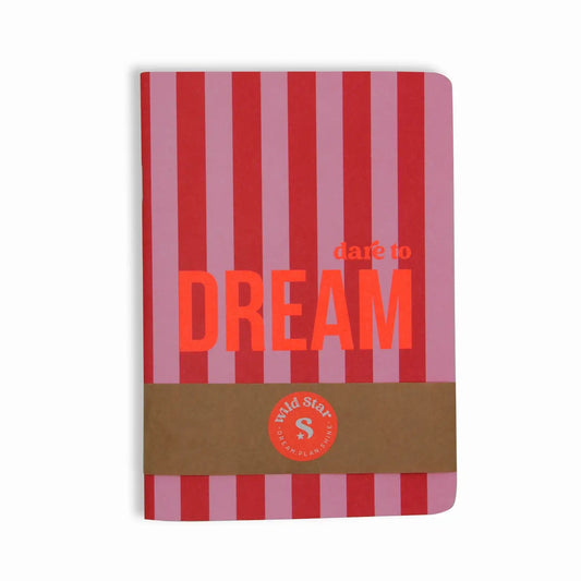 A6 Notizbuch „Dare to Dream“ – Rosa & Neonkoralle