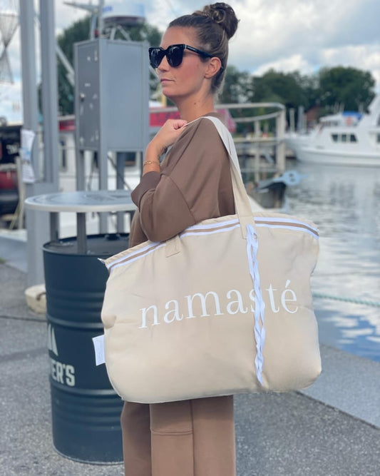 XL Canvas Shopper Strandtasche beige Namasté