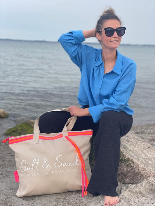 XL Canvas Shopper Strandtasche beige Salt & Sand