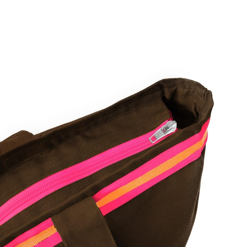 Canvas Rucksack Damen l braun Dackel