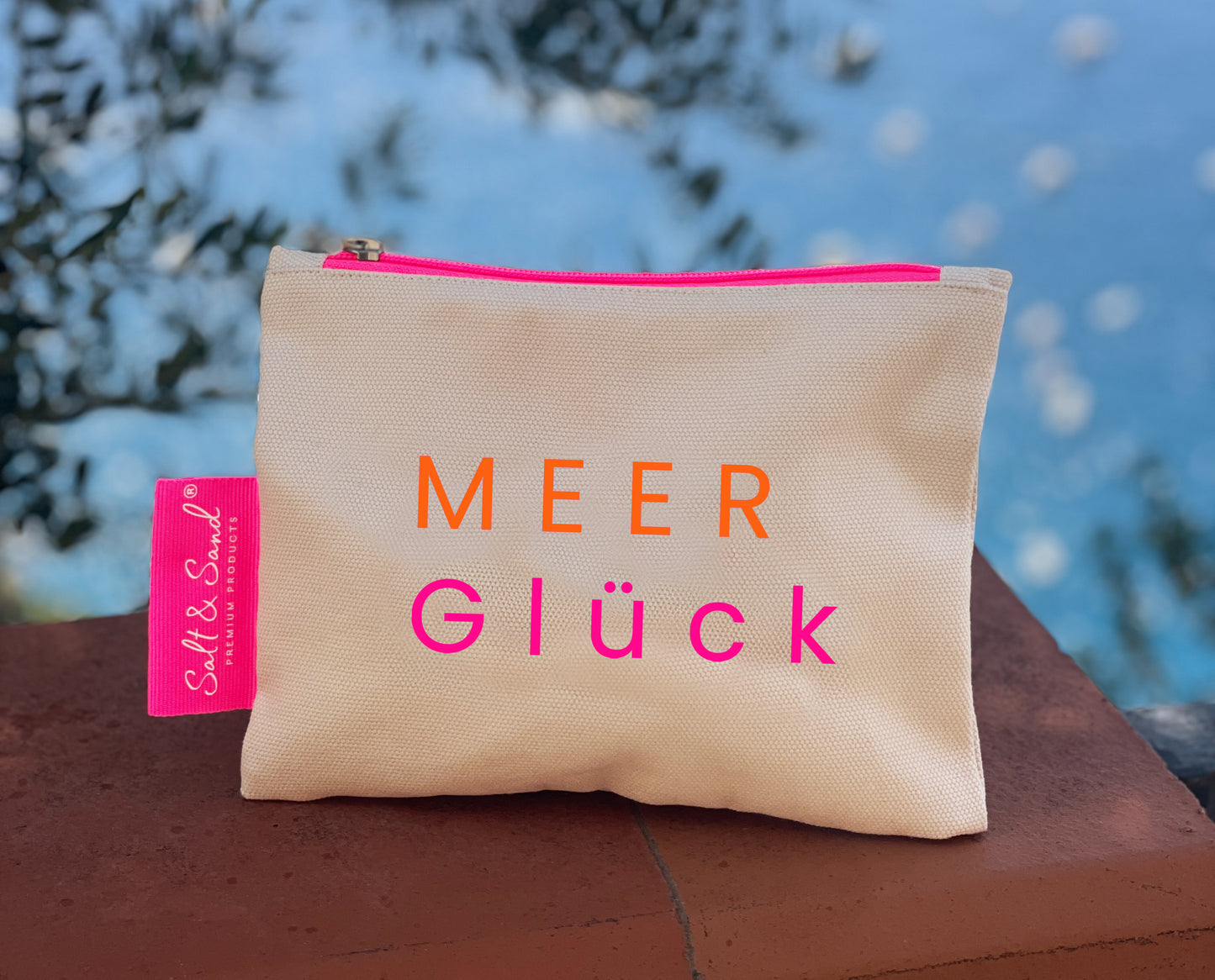 Kosmetiktasche aus Baumwoll Canvas l Beige MEER Glück