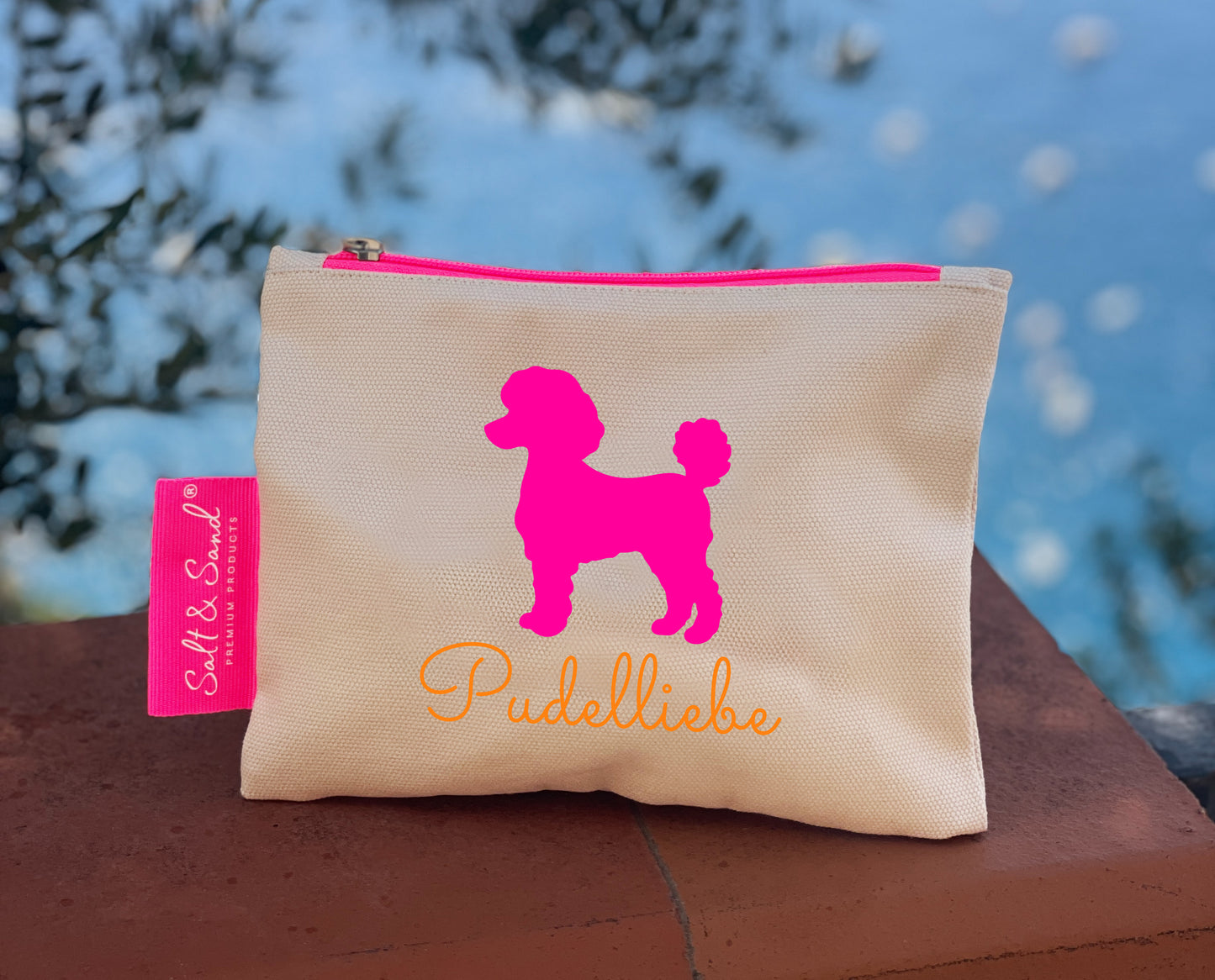 Kosmetiktasche aus Baumwoll Canvas l Beige Pudelliebe