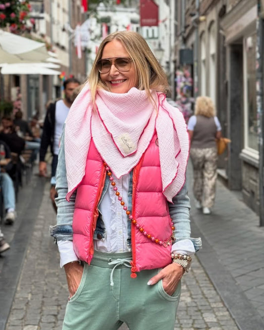 Musselin Tuch Damen l Rosa mit Pink