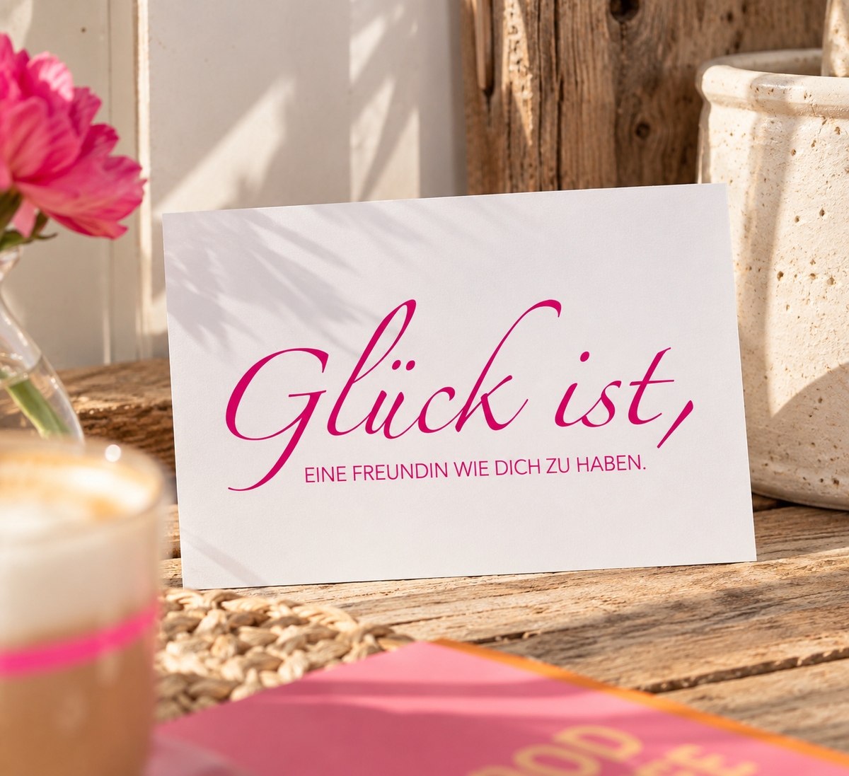 Postkarte Glück ist, eine Freundin wie dich zu haben