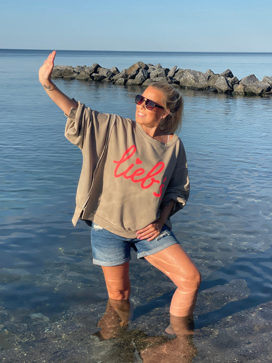Cozy Oversize Sweatshirt "lieb´s" - Sand Dune
