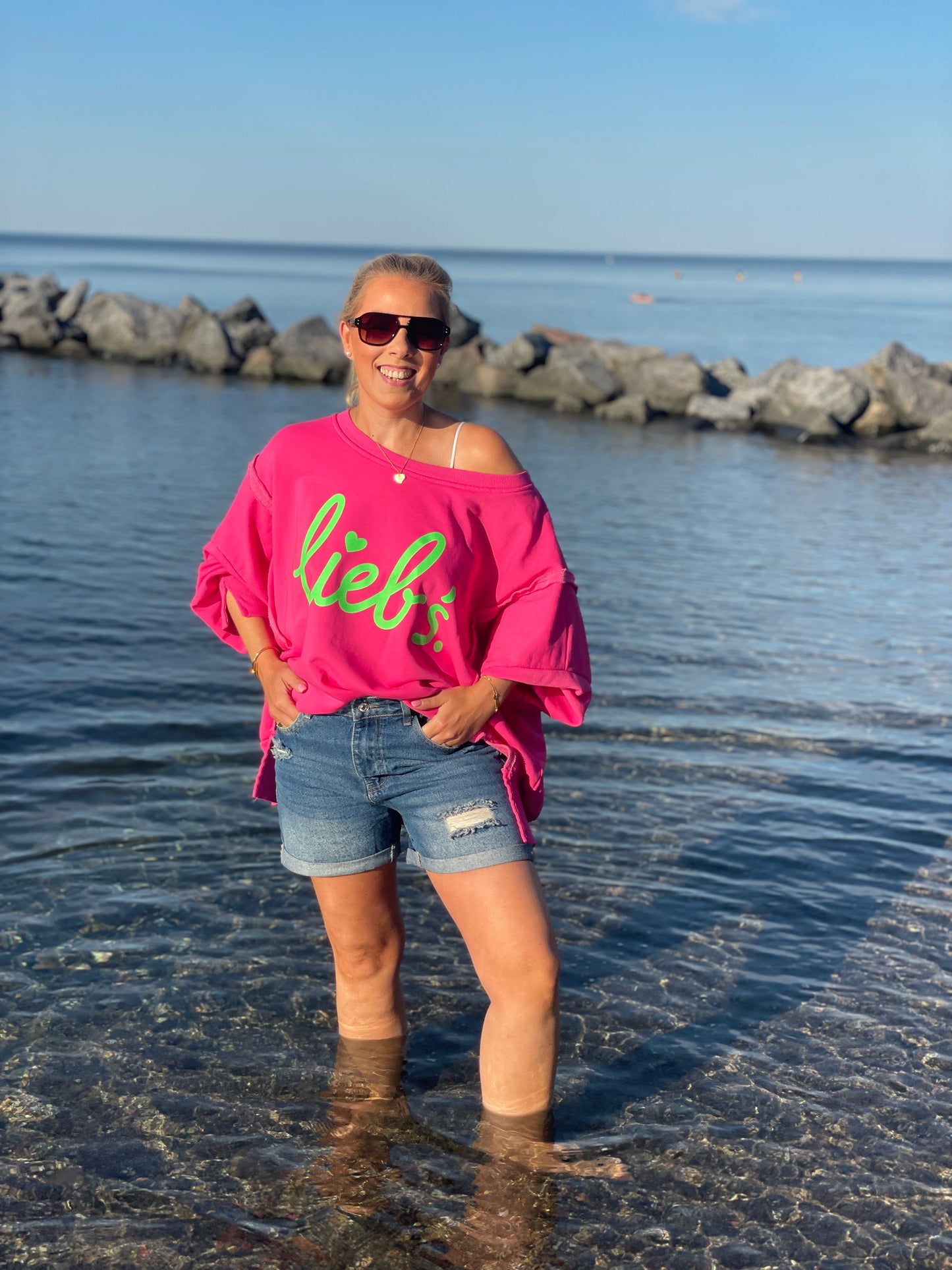 Cozy Oversize Sweatshirt "lieb´s" - Pink Paradise