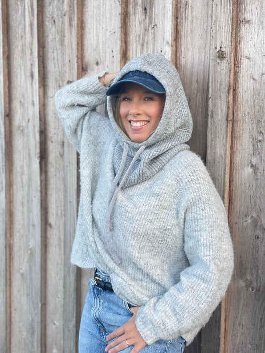 Balaclava Kapuzenmütze mit Schal – Grau
