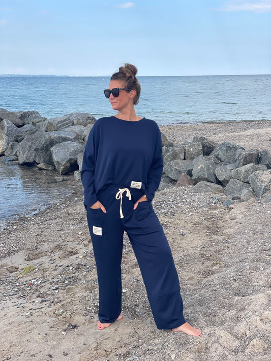 Cosy Zweiteiler aus Viskose blau