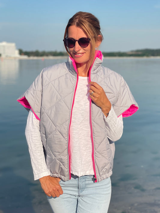 Wendeweste Silver Pink