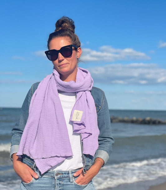 Musselin Schal Damen l Lavendel
