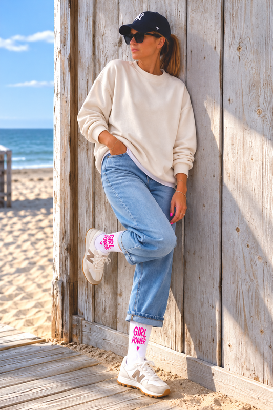 Sportsocken Girl Power - Neon Pink