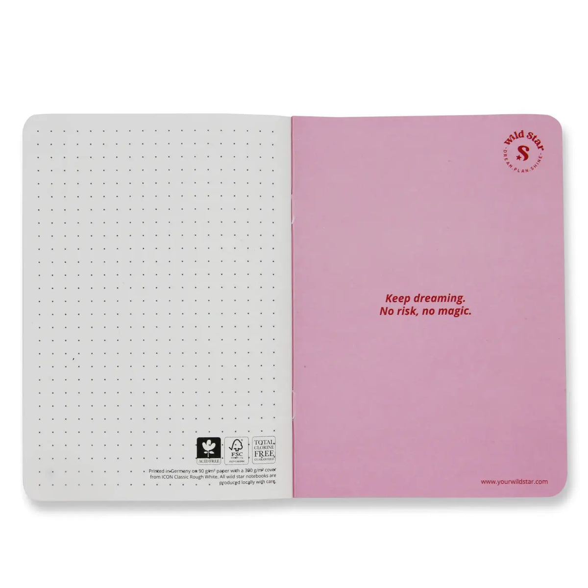 A6 Notizbuch „Dare to Dream“ – Rosa & Neonkoralle