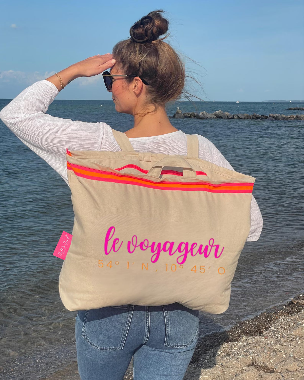 XL Canvas Rucksack Damen l Beige Le Voyageur