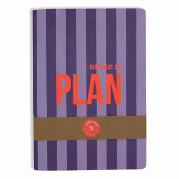 A5 Notizbuch „Make a Plan“ – Lila & Neonkoralle