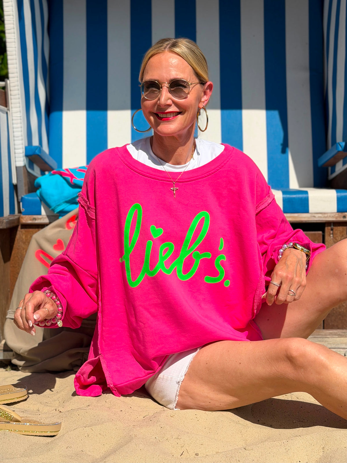 Cozy Oversize Sweatshirt "lieb´s" - Pink Paradise