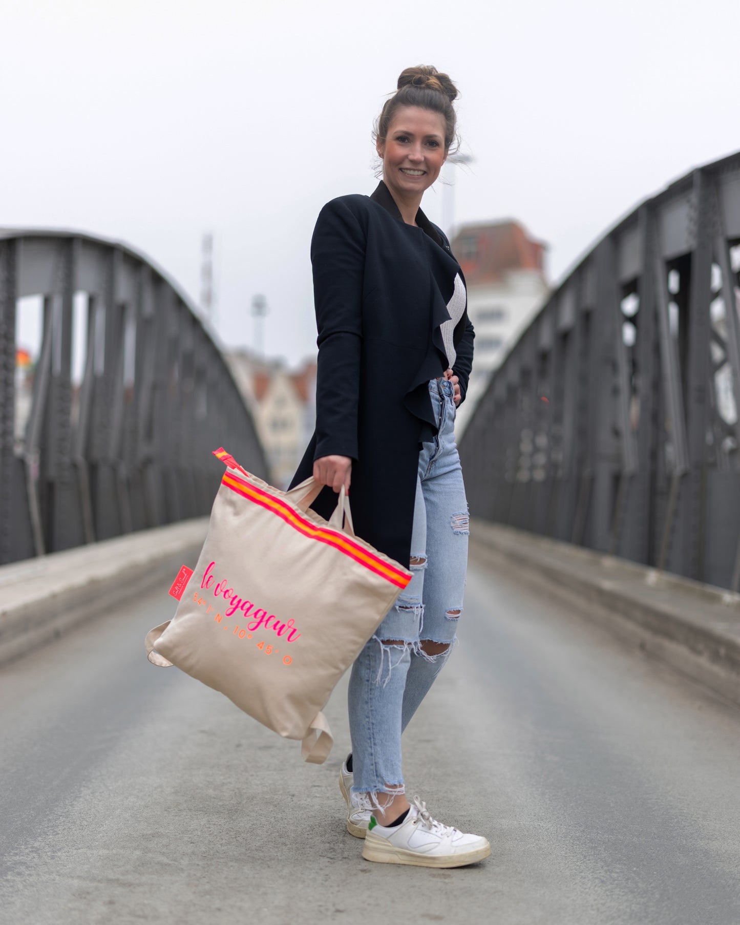 Canvas Rucksack Damen l Beige Le Voyageur
