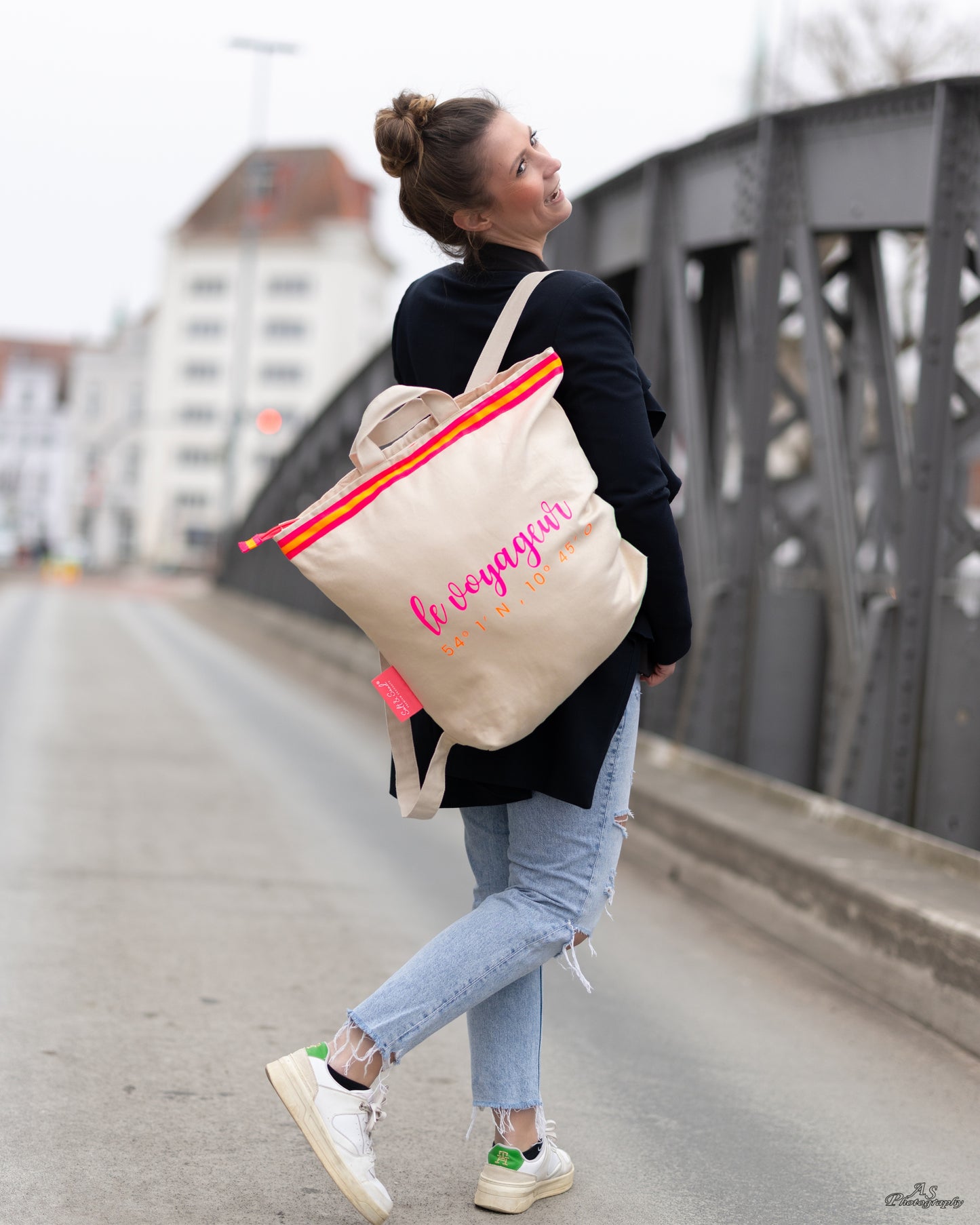 Canvas Rucksack Damen l Beige Le Voyageur