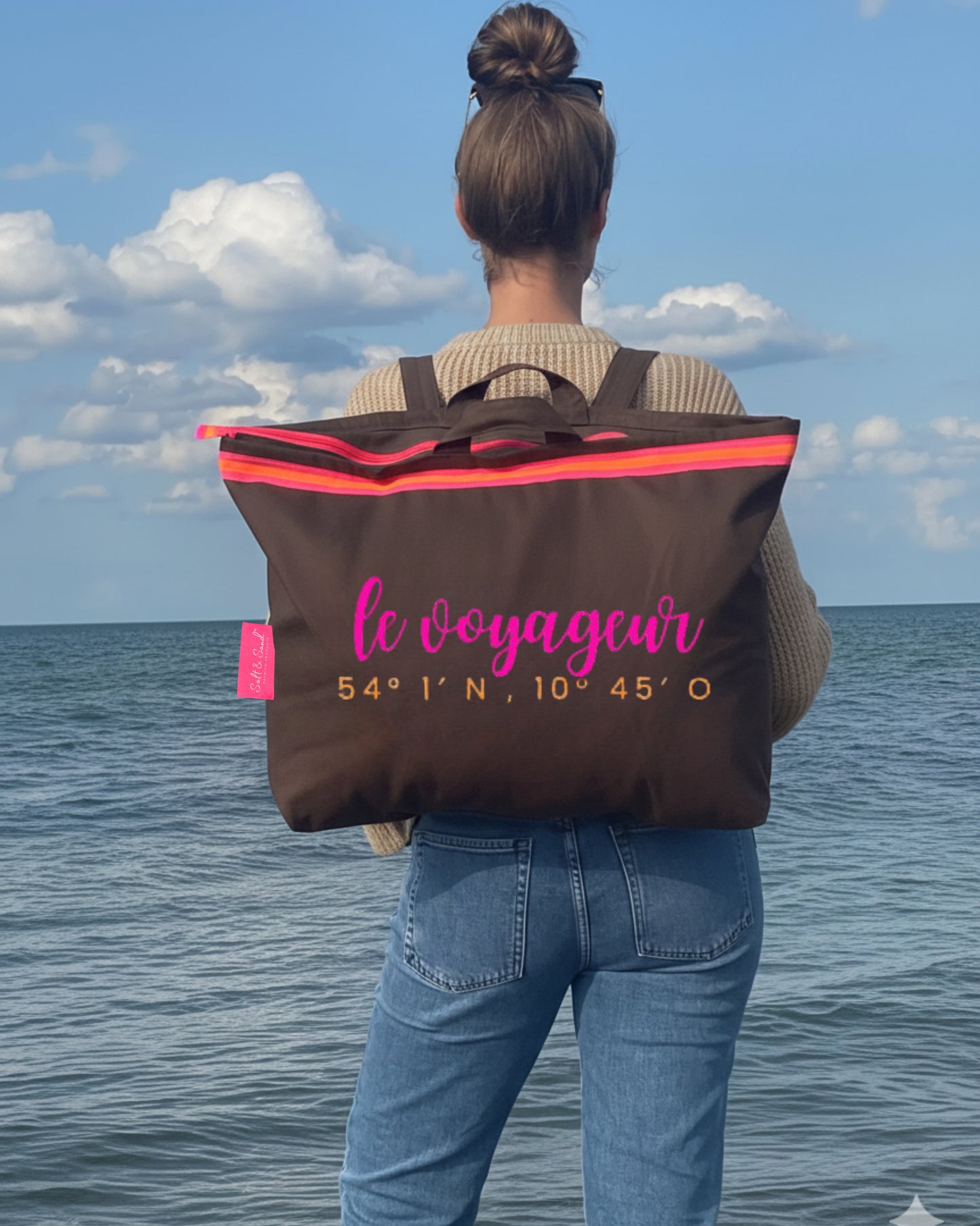 XL Canvas Rucksack Damen l braun Le Voyageur