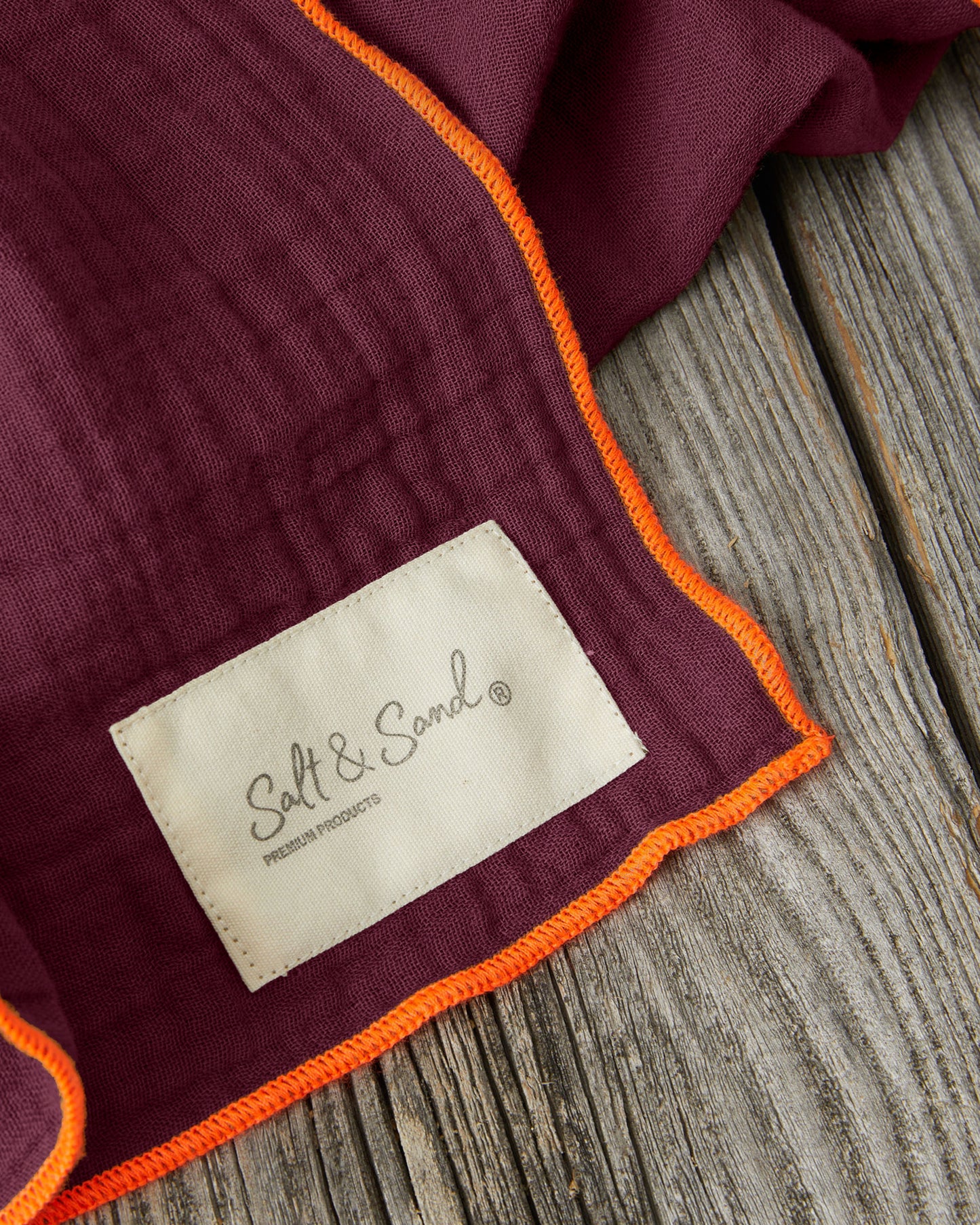 Musselin Tuch Damen l Bordeaux mit orange