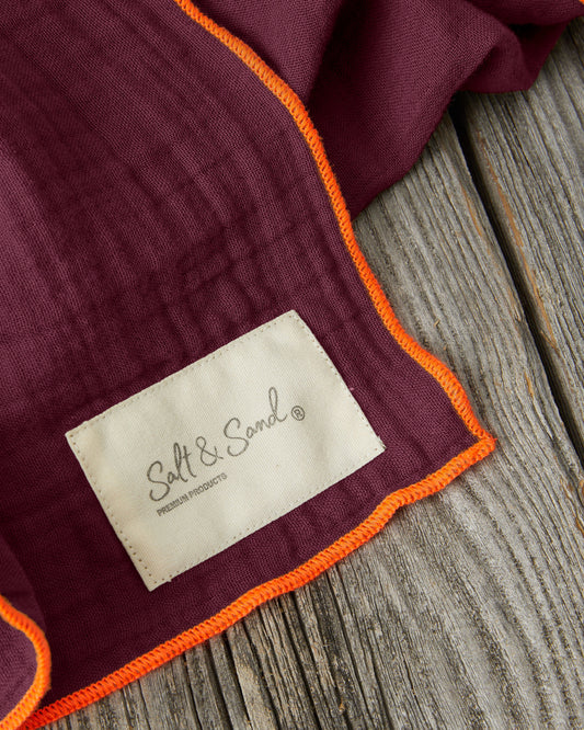 Musselin Tuch Damen l Bordeaux mit orange