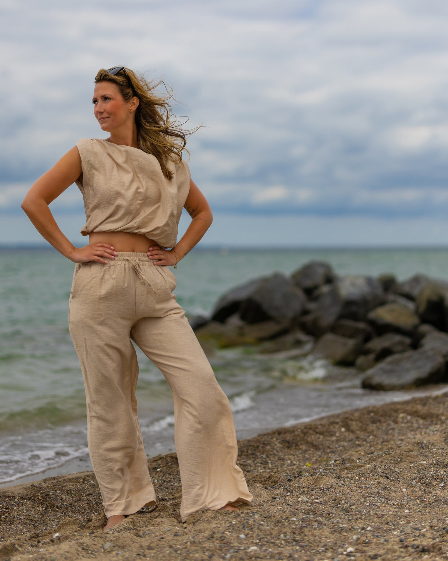 The Beach Club Set Hose mit Top beige