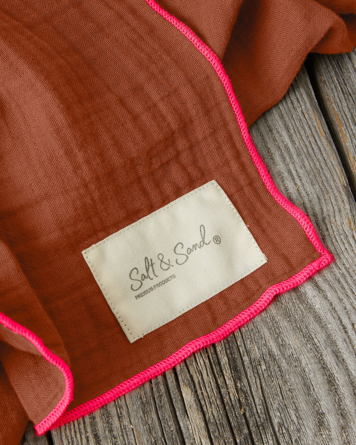 Musselin Tuch Damen l Braun mit pink
