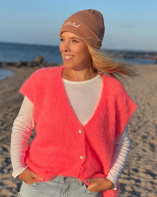 Kurzer Cardigan – 80 % Kid Mohair - Korallpink