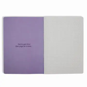 A5 Notizbuch „Make a Plan“ – Lila & Neonkoralle