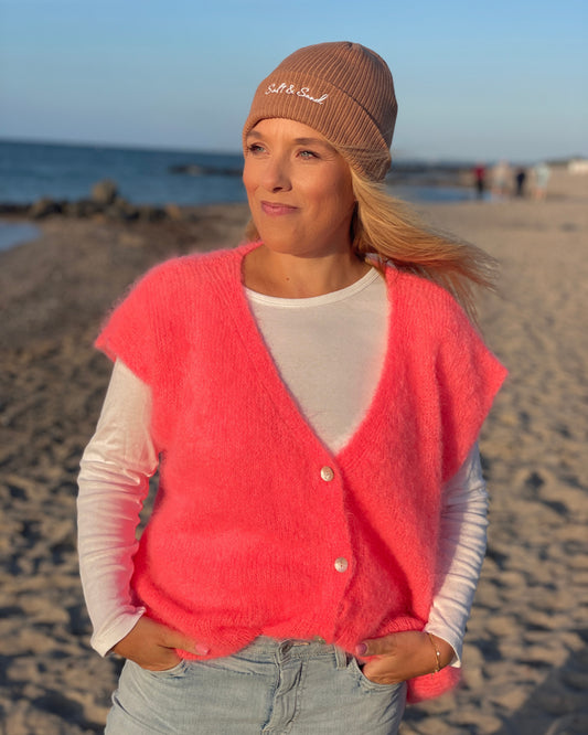 Kurzer Cardigan – 80 % Kid Mohair - Korallpink