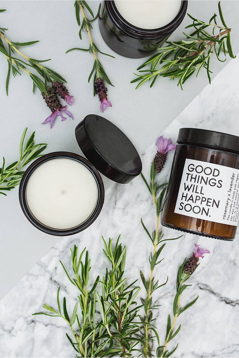 Duftkerze Rosmarin & Lavendel – Good Things Will Happen