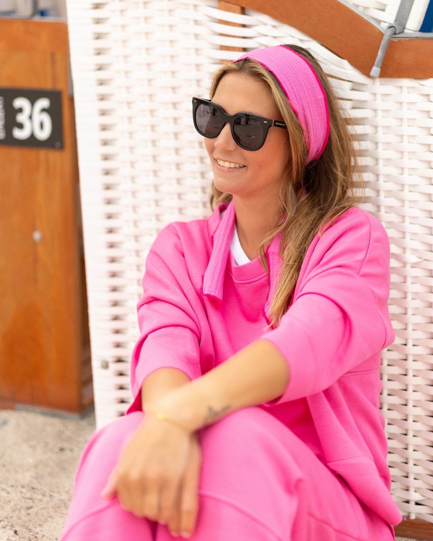 Musselin Haarband Pink