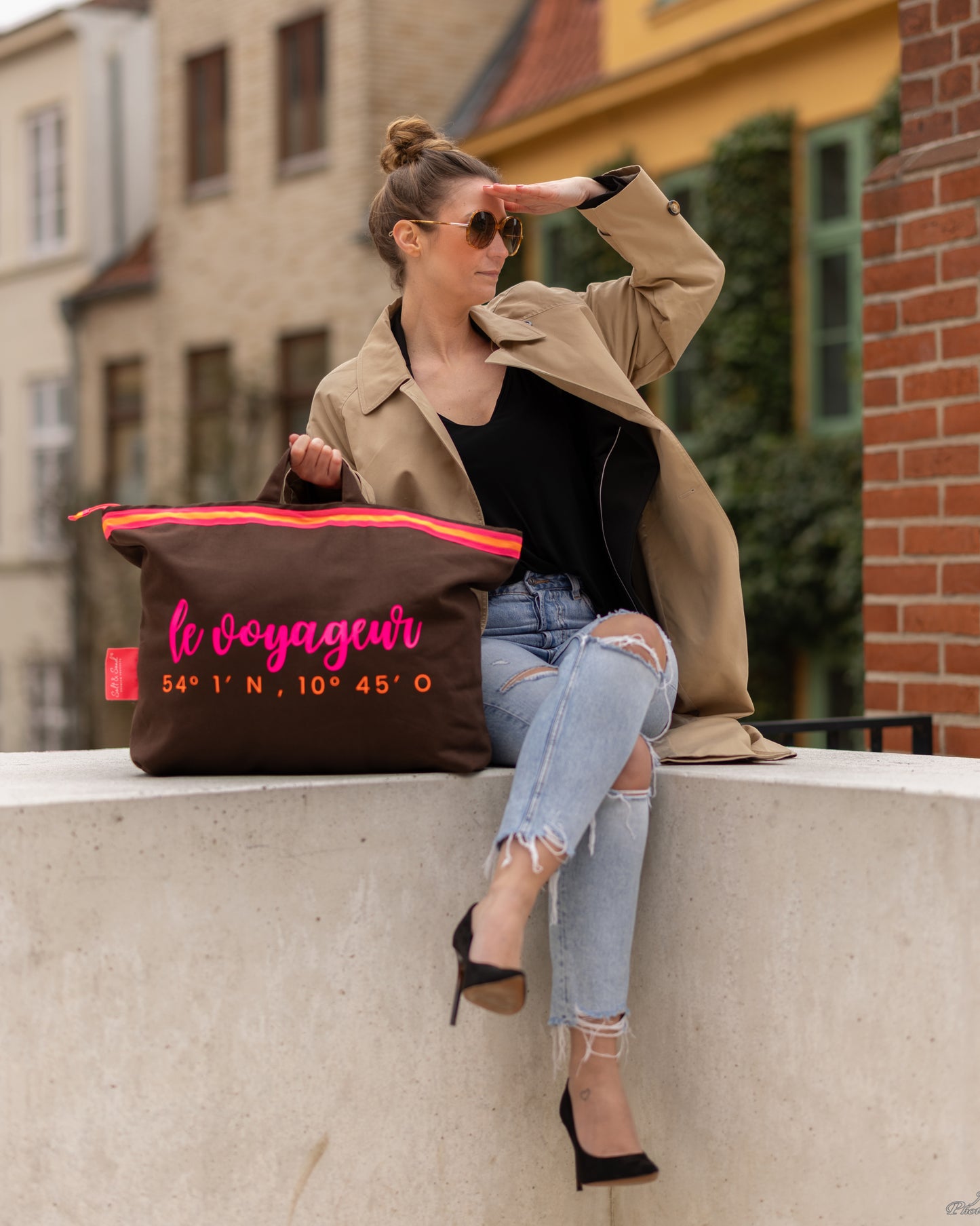 XL Canvas Rucksack Damen l braun Le Voyageur