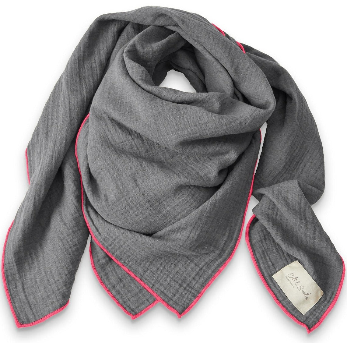 Musselin Tuch Damen l Anthrazit mit Pink