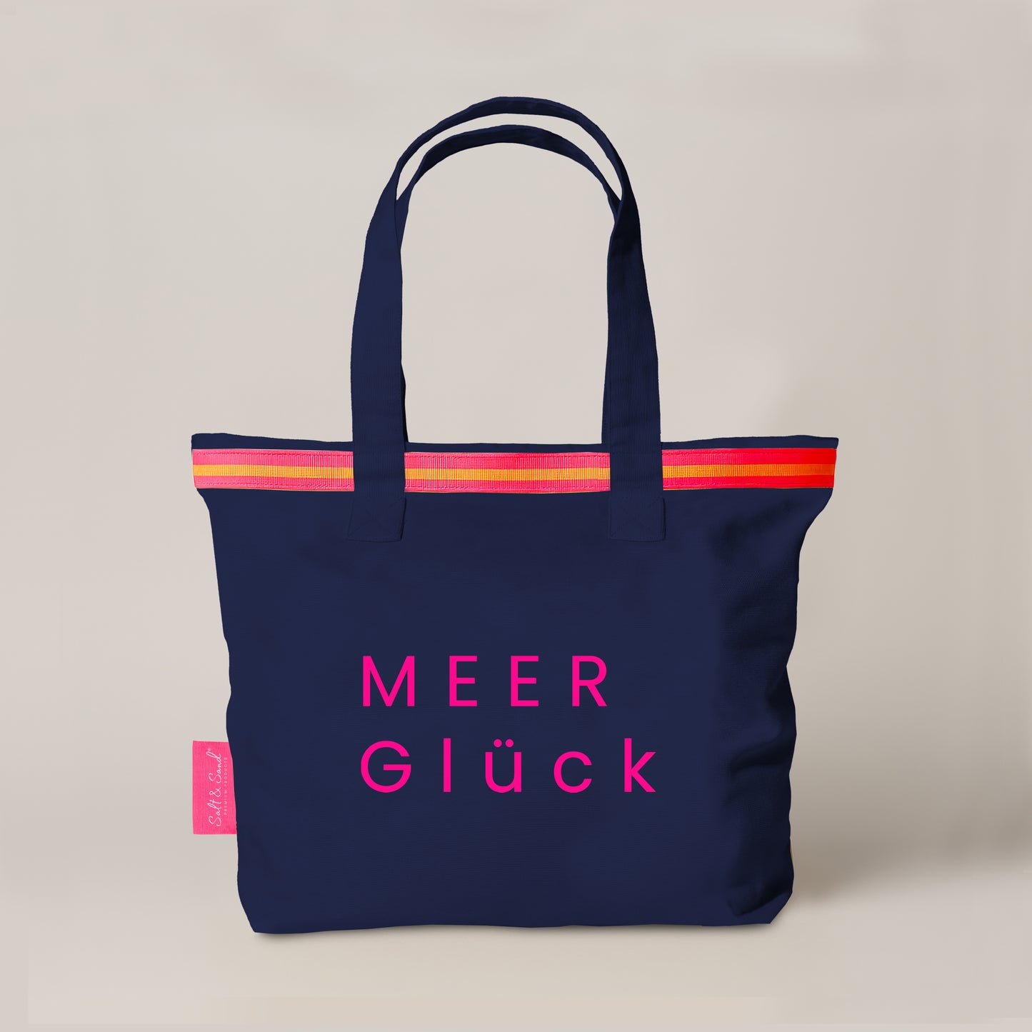 Canvas Shopper Tasche blau MEER Glück