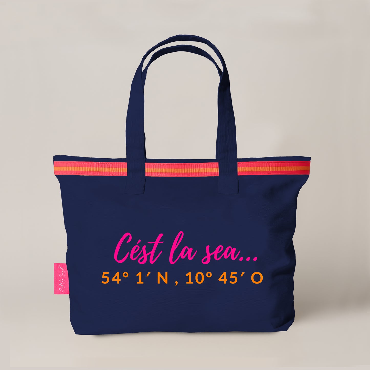 XL Canvas Shopper Strandtasche blau Cest la Sea