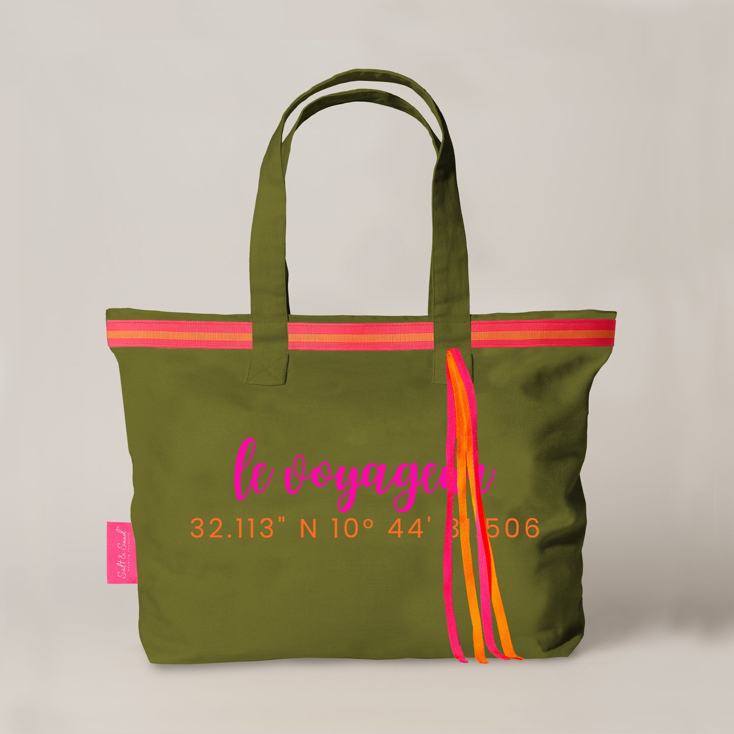 XL Canvas Shopper Strandtasche oliv Le Voageur