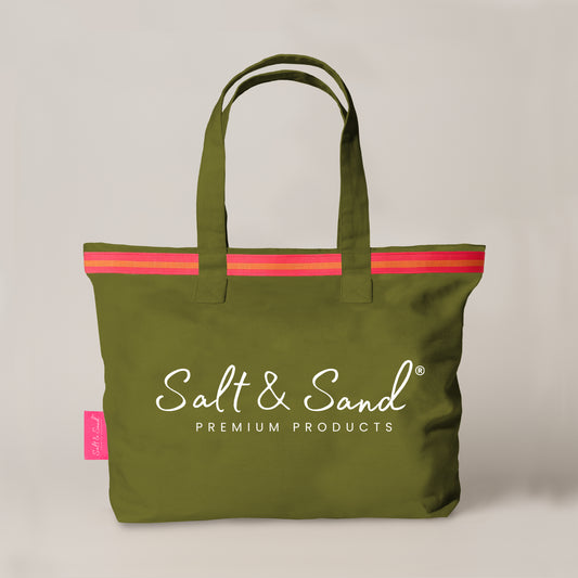 XL Canvas Shopper Strandtasche oliv Salt & Sand