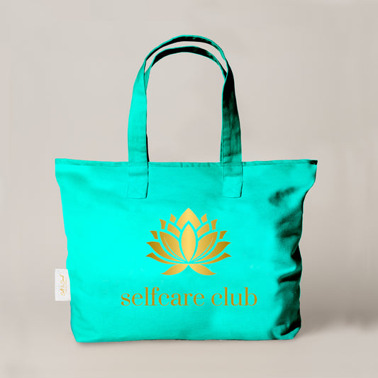 XL Canvas Shopper Strandtasche türkis Selfcare Club