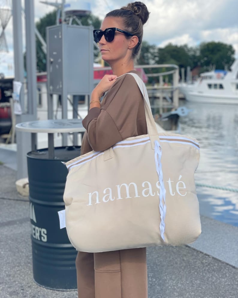 XL Canvas Shopper Strandtasche beige Namasté