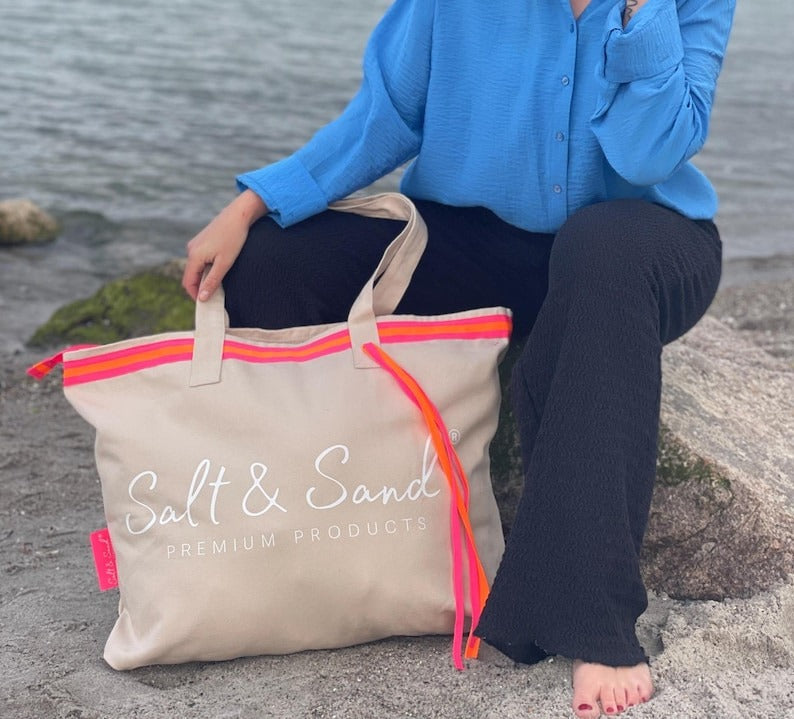 XL Canvas Shopper Strandtasche beige Salt & Sand