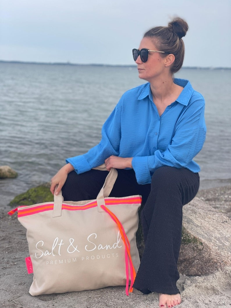 XL Canvas Shopper Strandtasche beige Salt & Sand