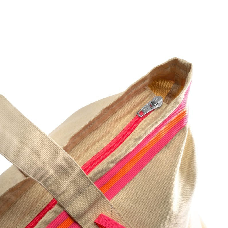 Canvas Shopper Tasche beige Dackelliebe