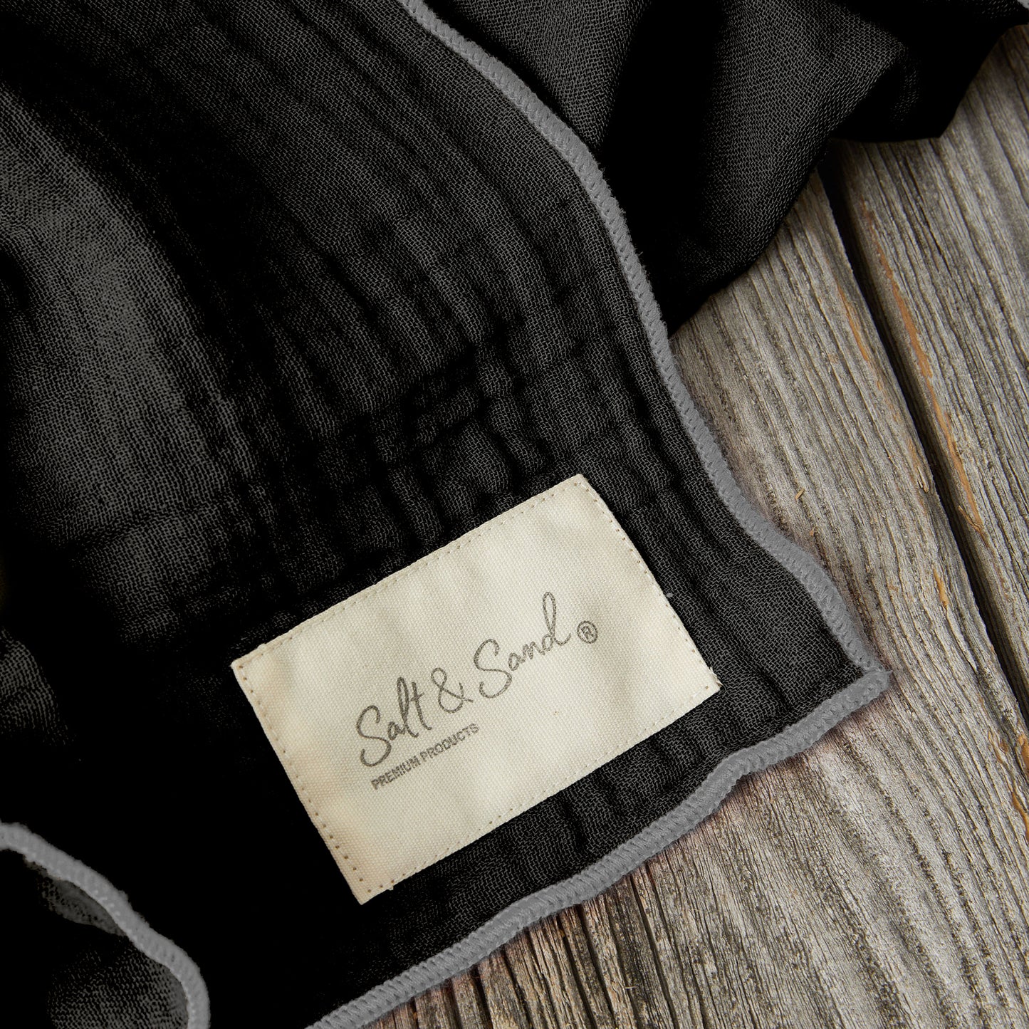 Musselin Tuch Damen l Schwarz mit Grau