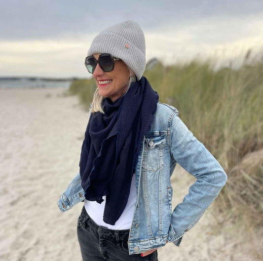 Musselin Tuch Damen l Blau