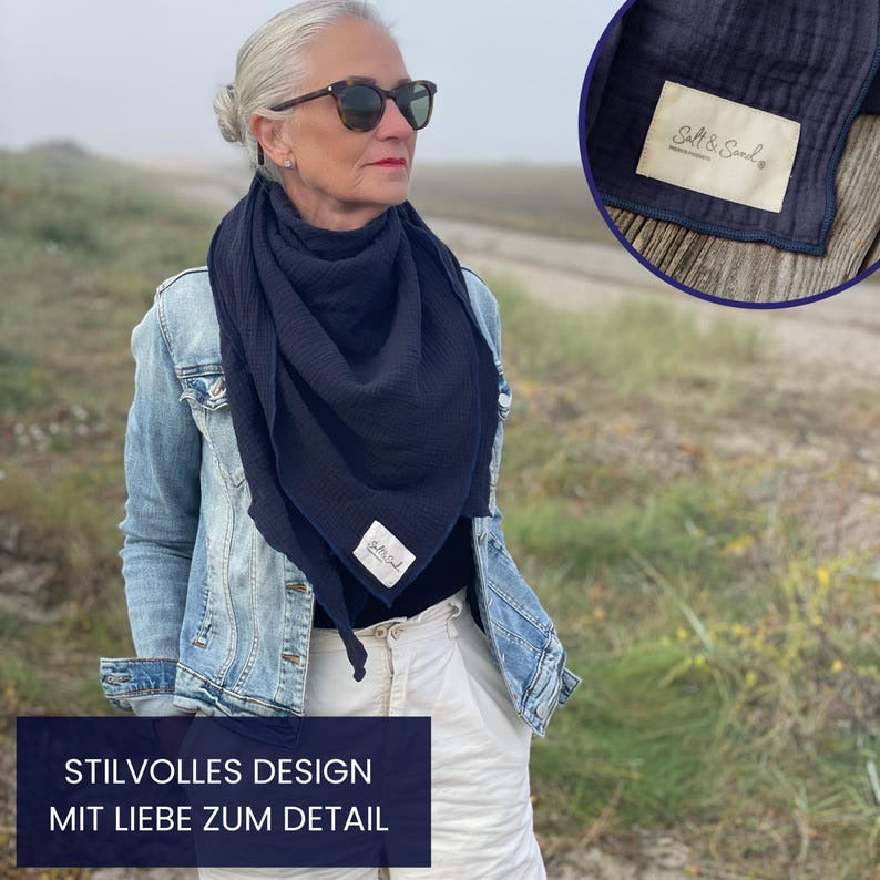 Musselin Tuch Damen l Blau