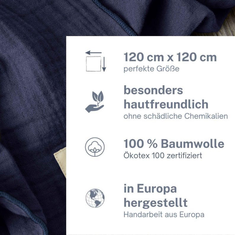 Musselin Tuch Damen l Blau