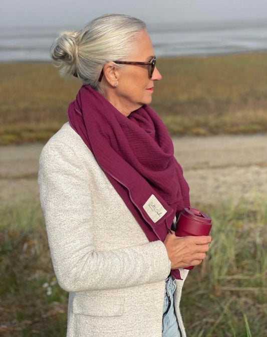 Musselin Tuch Damen l Bordeaux