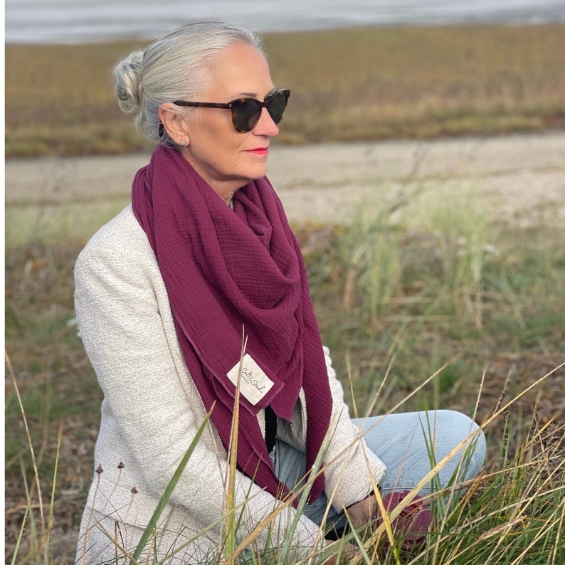 Musselin Tuch Damen l Bordeaux