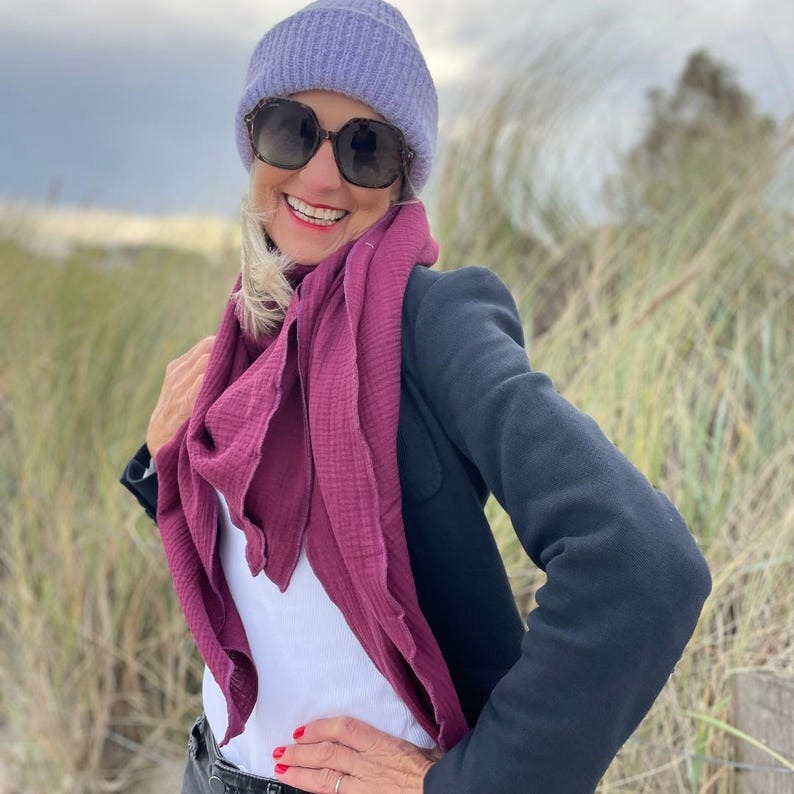 Musselin Tuch Damen l Bordeaux