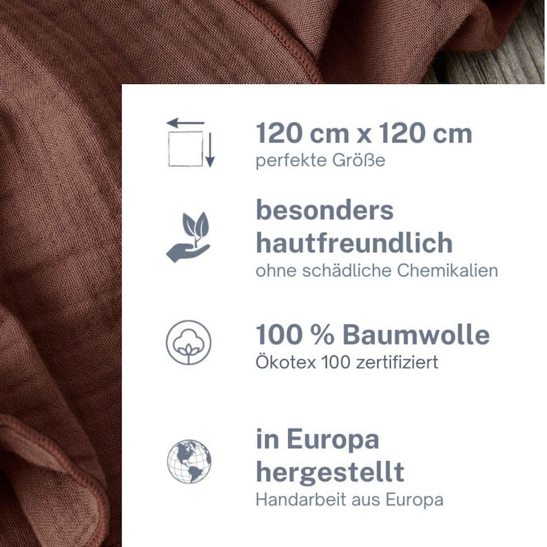 Musselin Tuch Damen l Braun